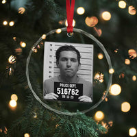 Tyler Robinson Mugshot Crystal Glass Ornament Justice For Charlie Kirk TS02