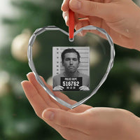 Tyler Robinson Mugshot Heart Crystal Glass Ornament Justice For Charlie Kirk - Wonder Print Shop