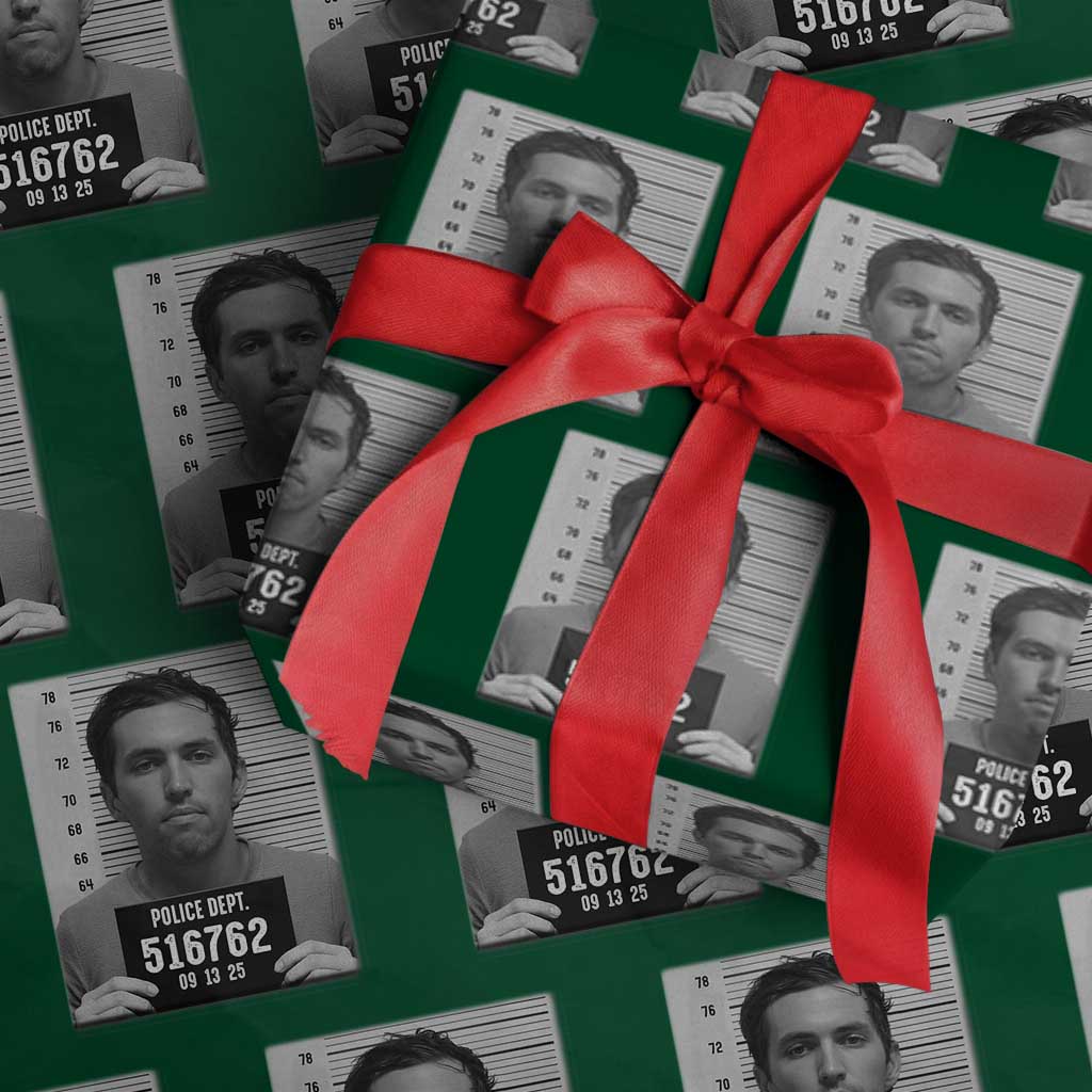 Tyler Robinson Mugshot Wrapping Paper Roll Justice For Charlie Kirk - Wonder Print Shop