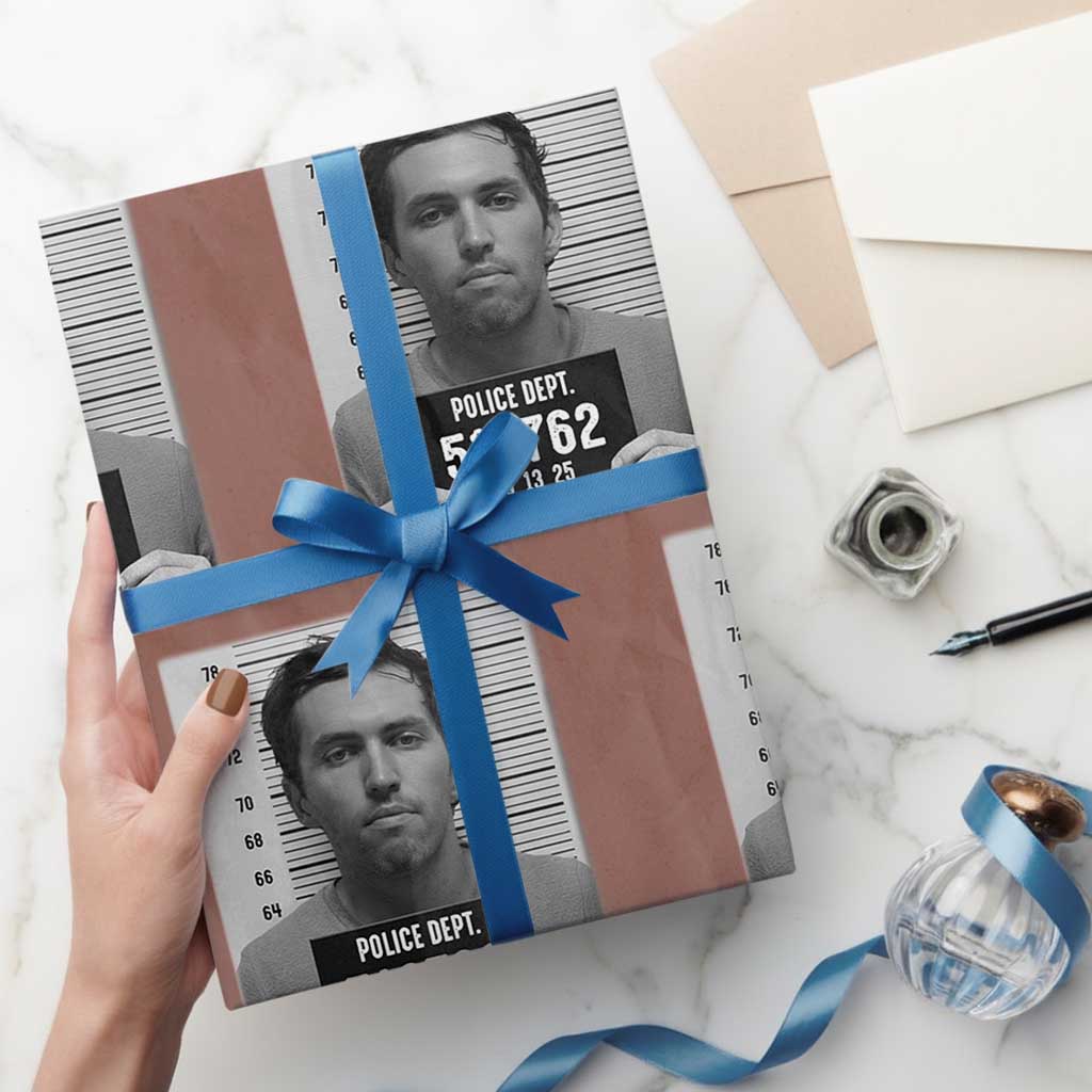 Tyler Robinson Mugshot Wrapping Paper Roll Justice For Charlie Kirk - Wonder Print Shop