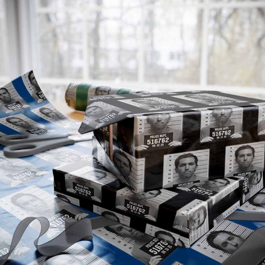 Tyler Robinson Mugshot Wrapping Paper Roll Justice For Charlie Kirk - Wonder Print Shop