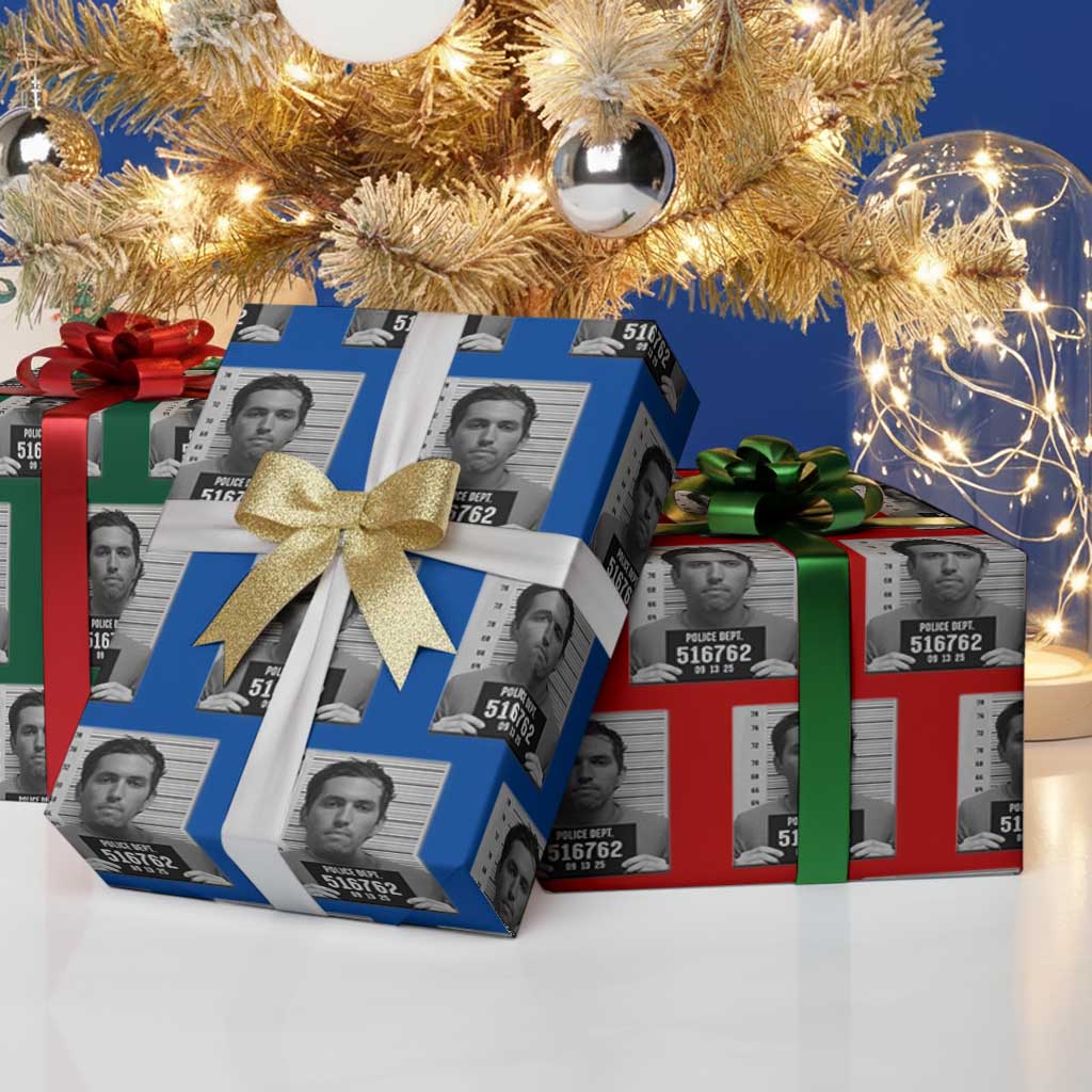 Tyler Robinson Mugshot Wrapping Paper Roll Justice For Charlie Kirk - Wonder Print Shop