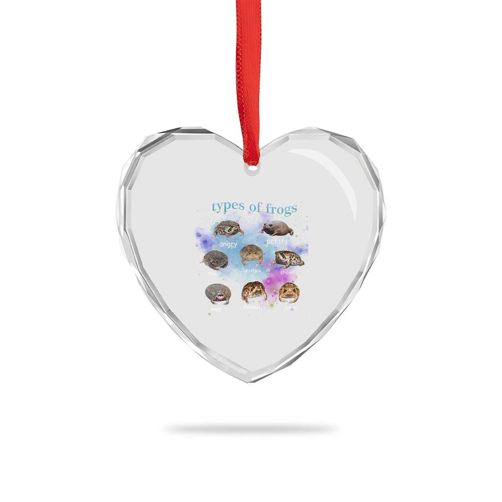 Types Of Frogs Funny Rain Frog Meme Chart Heart Crystal Glass Ornament Angry Grumpy Eepy Chonk Potato Round Judgy Ferocious