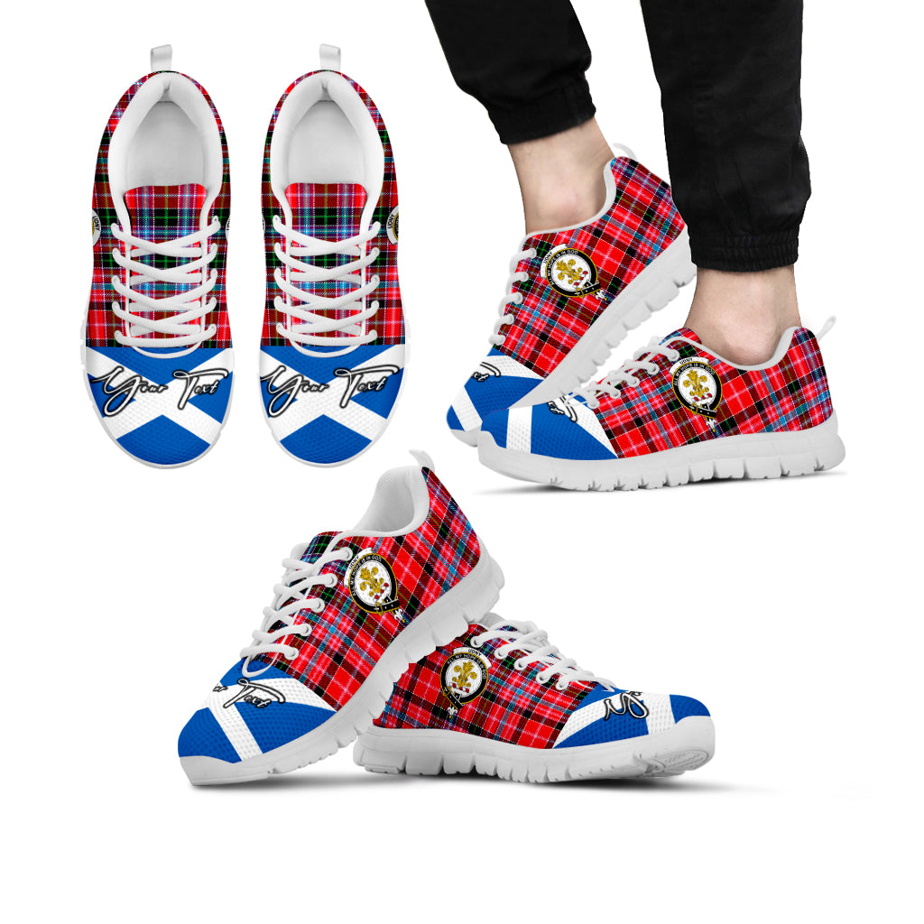 udny-family-crest-tartan-sneaker-tartan-plaid-with-scotland-flag-shoes-personalized-your-signature