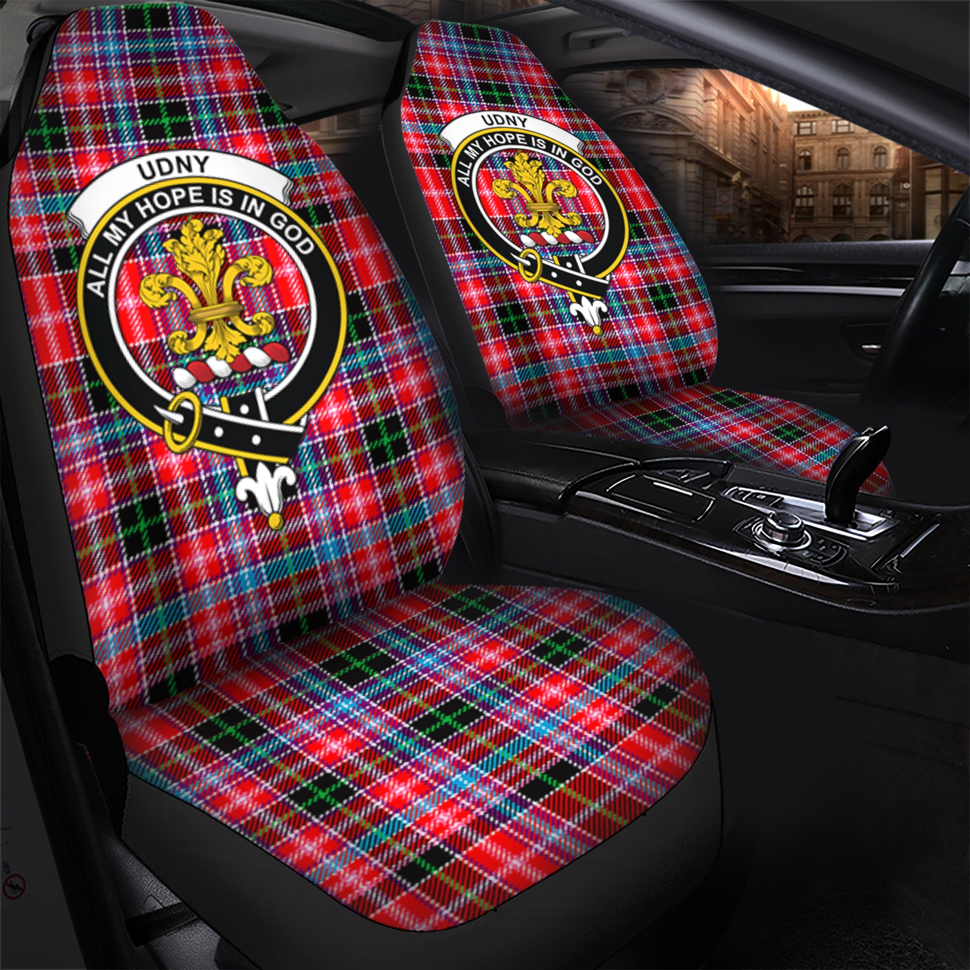 Udny Clan Tartan Car Seat Cover, Family Crest Tartan Seat Cover TS23