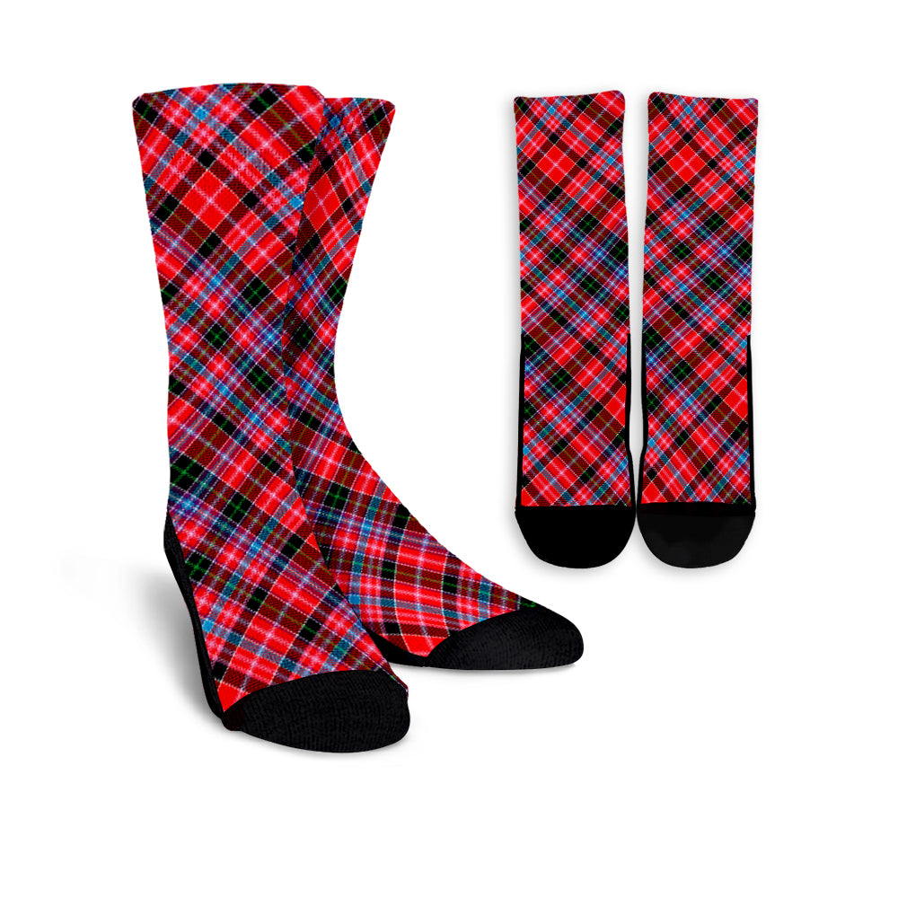 Udny Tartan Socks, Cross Tartan Plaid Socks, Long Tartan Socks Cross Style TS23