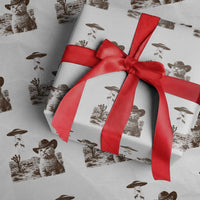 UFO Cowboy Cat Wrapping Paper Roll Vintage Graphic Retro Western Rodeo