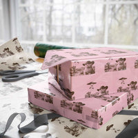 UFO Cowboy Cat Wrapping Paper Roll Vintage Graphic Retro Western Rodeo