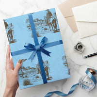 UFO Western Cowboy Wrapping Paper Roll Rodeo Wild West Retro Vintage Graphic