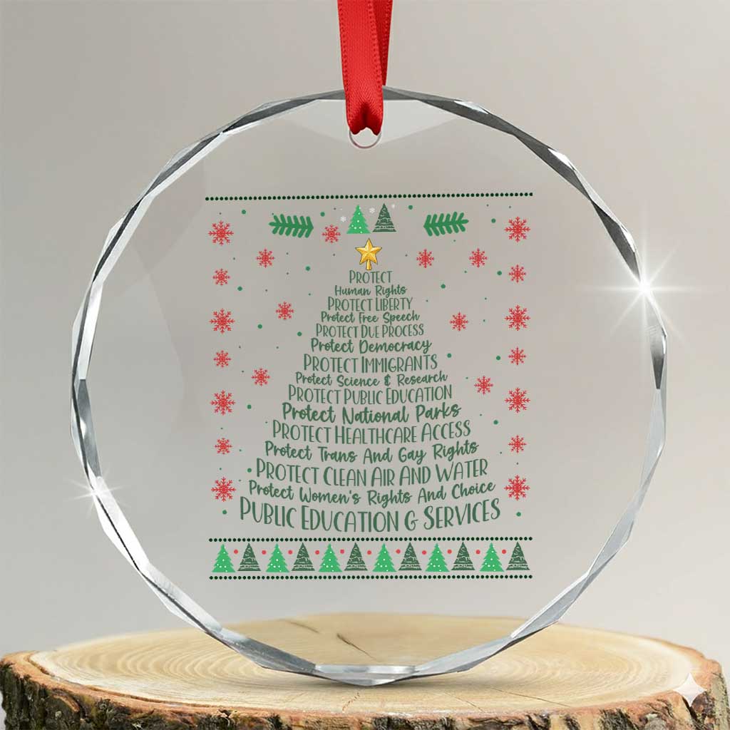 Ugly Activist Christmas Tree Crystal Glass Ornament Human Rights Xmas Gift - Wonder Print Shop