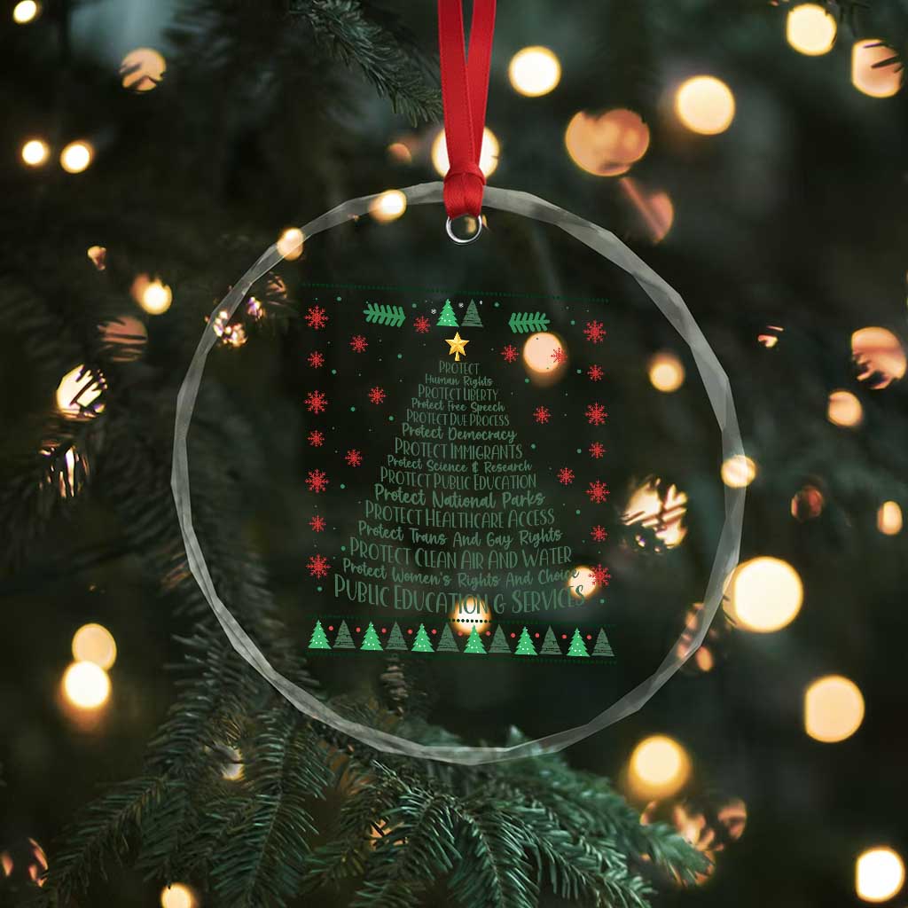 Ugly Activist Christmas Tree Crystal Glass Ornament Human Rights Xmas Gift - Wonder Print Shop