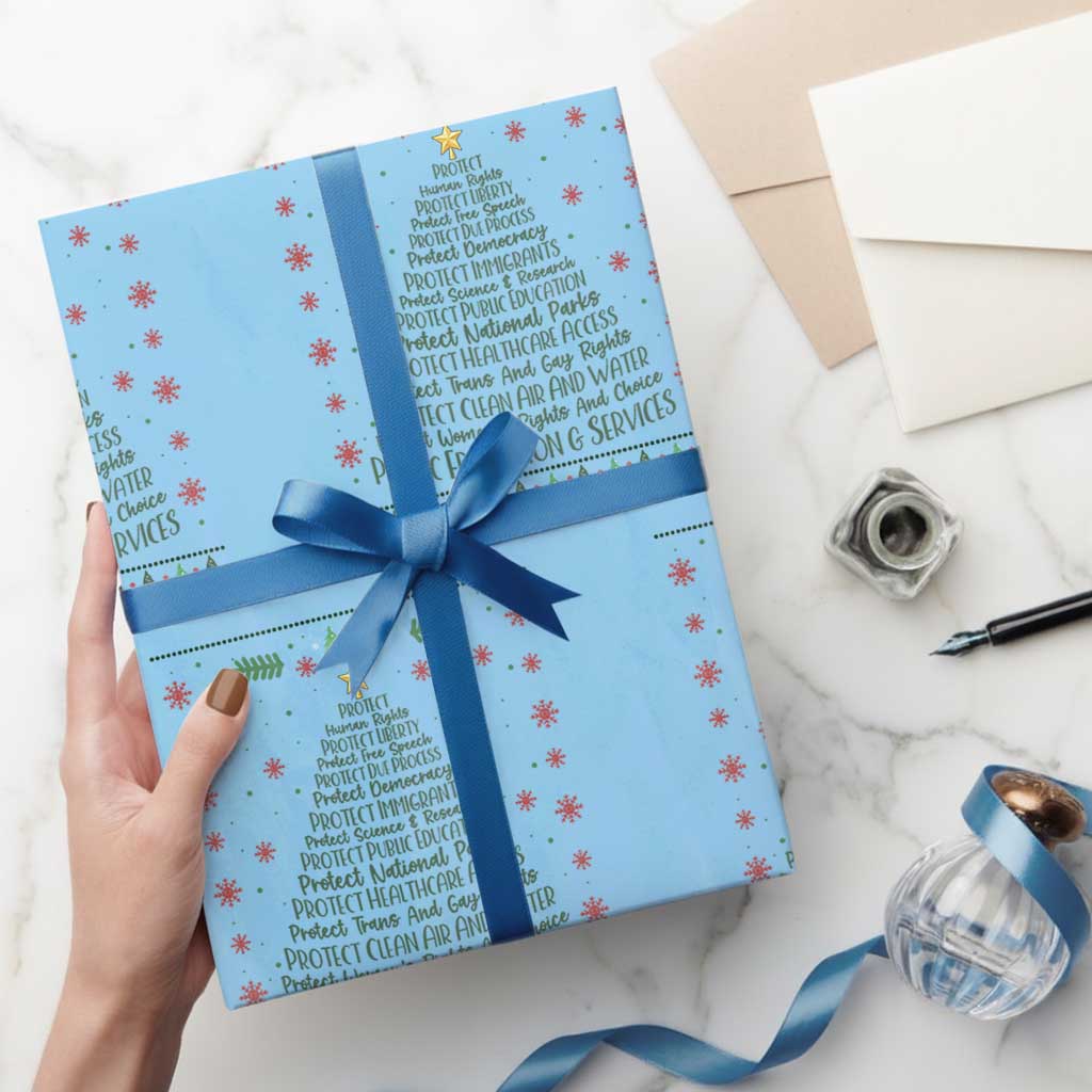 Ugly Activist Christmas Tree Wrapping Paper Roll Human Rights Xmas Gift - Wonder Print Shop