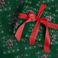 Ugly Christmas Bigfoot Playing Hockey Wrapping Paper Roll Funny Xmas Gift - Wonder Print Shop