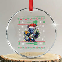 Ugly Christmas Dragon Dart Player Crystal Glass Ornament Gift For Dartist - Wonder Print Shop