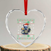 Ugly Christmas Dragon Dart Player Heart Crystal Glass Ornament Gift For Dartist - Wonder Print Shop