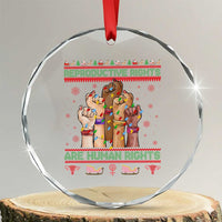 Ugly Christmas Feminist Raccoon Gift Crystal Glass Ornament Reproductive Rights Are Human Rights - Wonder Print Shop