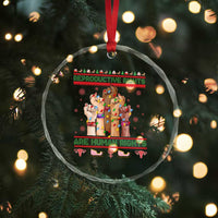 Ugly Christmas Feminist Raccoon Gift Crystal Glass Ornament Reproductive Rights Are Human Rights - Wonder Print Shop