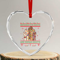 Ugly Christmas Feminist Raccoon Gift Heart Crystal Glass Ornament Reproductive Rights Are Human Rights - Wonder Print Shop
