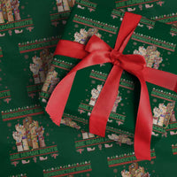 Ugly Christmas Feminist Raccoon Gift Wrapping Paper Roll Reproductive Rights Are Human Rights - Wonder Print Shop