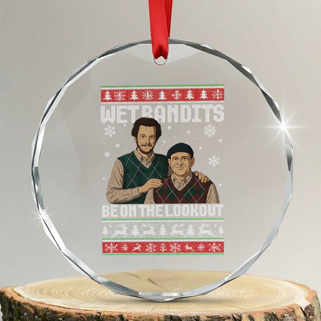 Ugly Christmas Movie Crystal Glass Ornament Funny Wet Bandits Home Xmas Alone - Wonder Print Shop