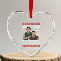 Ugly Christmas Movie Heart Crystal Glass Ornament Funny Wet Bandits Home Xmas Alone - Wonder Print Shop