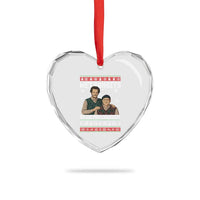Ugly Christmas Movie Heart Crystal Glass Ornament Funny Wet Bandits Home Xmas Alone - Wonder Print Shop