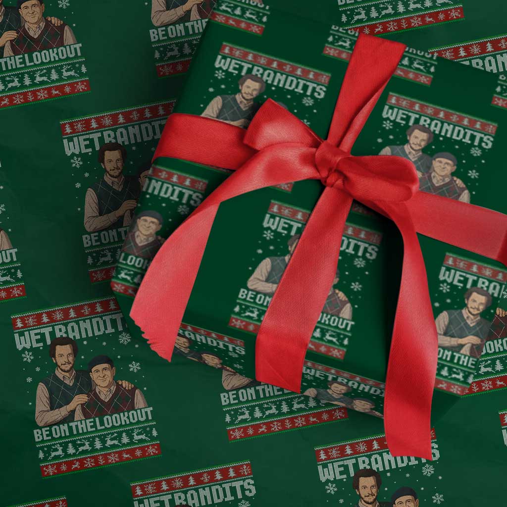 Ugly Christmas Movie Wrapping Paper Roll Funny Wet Bandits Home Xmas Alone - Wonder Print Shop