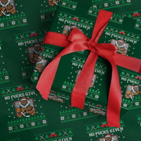 Ugly Christmas Sweater Beaver Ice Hockey Goalie Wrapping Paper Roll No Pucks Given - Wonder Print Shop