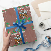Ugly Christmas Sweater Beaver Ice Hockey Goalie Wrapping Paper Roll No Pucks Given - Wonder Print Shop