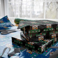Ugly Christmas Sweater Beaver Ice Hockey Goalie Wrapping Paper Roll No Pucks Given - Wonder Print Shop