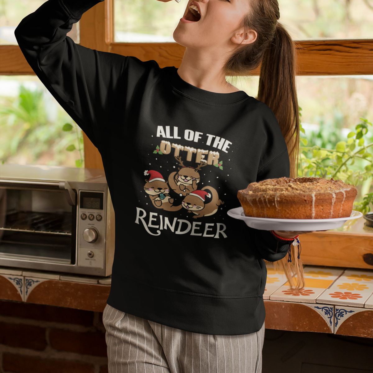 All of the Otter Reindeer Cute Christmas Sweatshirt - Wonder Print Shop
