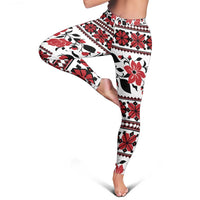Ukraine Leggings Ukrainian Traditional Folk Patterns - Wonder Print Shop