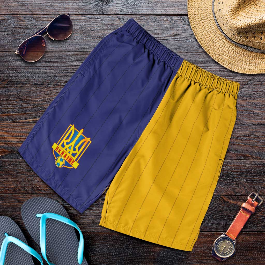 Ukraine National Football Shorts for Men The Blue and Yellow with Map Half Style - Wonder Print Shop