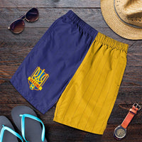 Ukraine National Football Shorts for Men The Blue and Yellow with Map Half Style - Wonder Print Shop