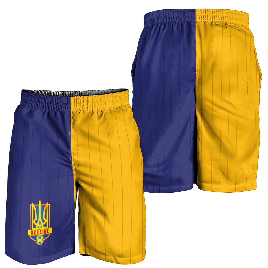 Ukraine National Football Shorts for Men The Blue and Yellow with Map Half Style - Wonder Print Shop