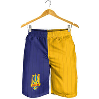 Ukraine National Football Shorts for Men The Blue and Yellow with Map Half Style - Wonder Print Shop