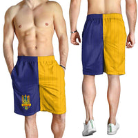 Ukraine National Football Shorts for Men The Blue and Yellow with Map Half Style - Wonder Print Shop