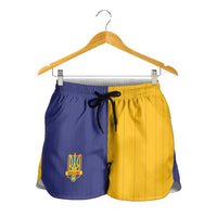 Ukraine National Football Shorts for Women The Blue and Yellow with Map Half Style - Wonder Print Shop