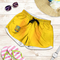 Ukraine National Football Shorts for Women Vyshyvanka Inspired Geometry - Wonder Print Shop