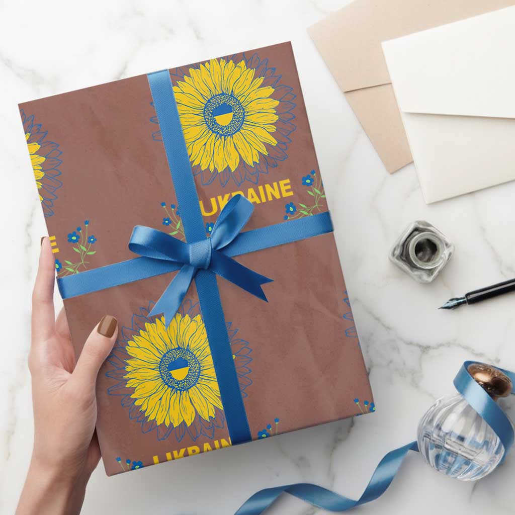 Ukraine Sunflower Wrapping Paper Roll Ukrainian Flag - Wonder Print Shop