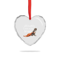 Ultimate I Have To Be Brave Baby Monkey Punch Heart Crystal Glass Ornament