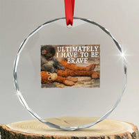 Ultimate I Have To Be Brave Punch The Monkey Crystal Glass Ornament Cute Baby Monkey Hugging Plush