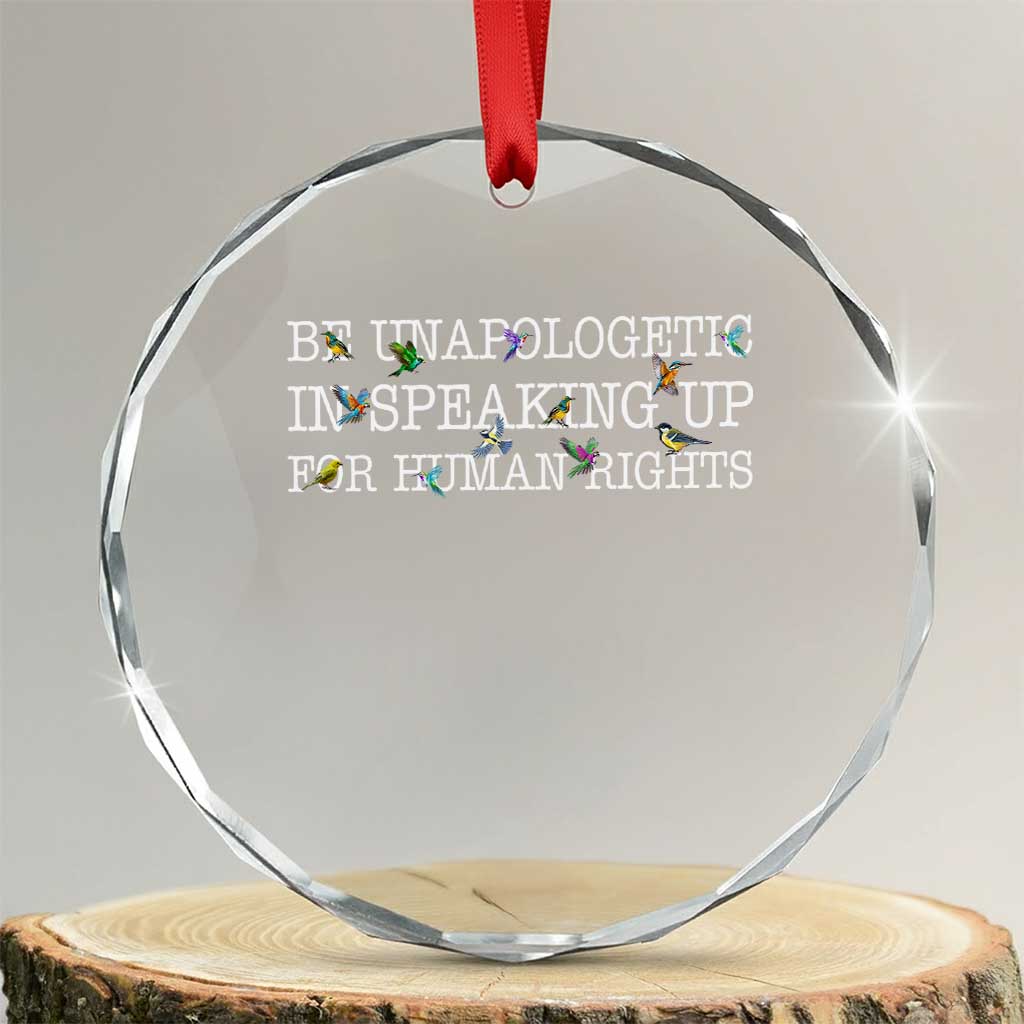 Unapologetic Speaking For Human Rights Crystal Glass Ornament Positive Message Protest Bird Diversity - Wonder Print Shop