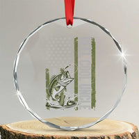 Uncle Fishing Crystal Glass Ornament Reel Cool Uncle Fisherman US Flag