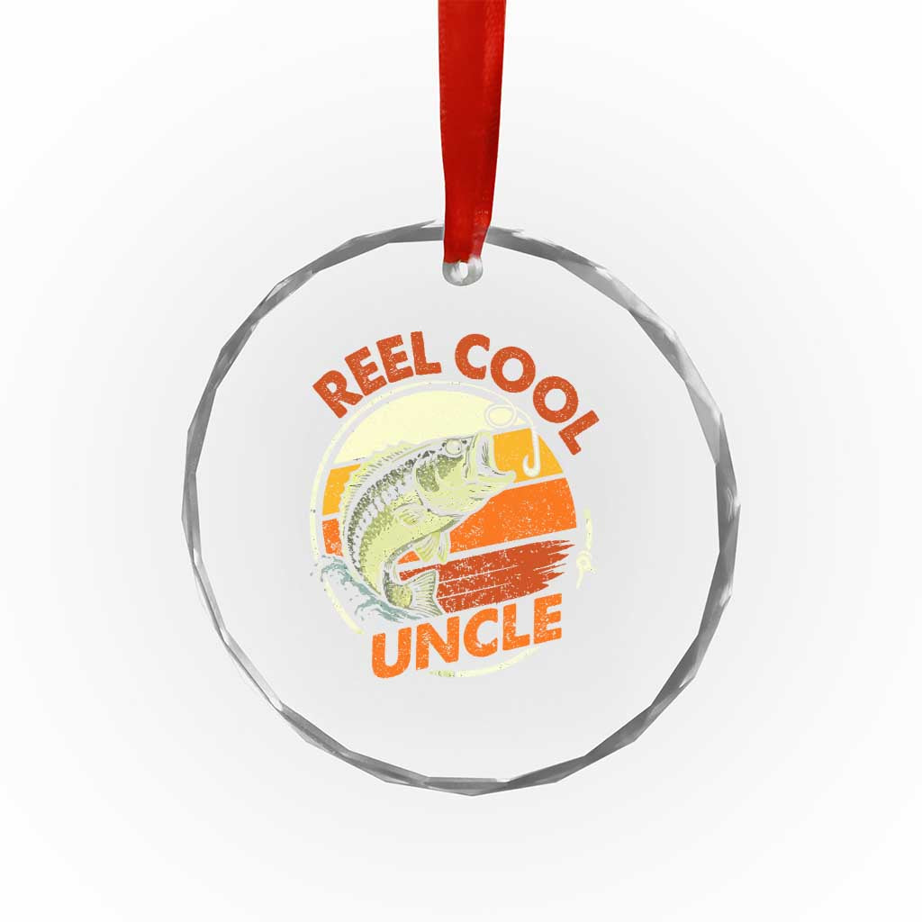 Uncle Fishing Crystal Glass Ornament Reel Cool Uncle Funny Fathers Day Fisherman