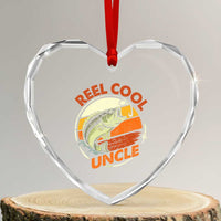 Uncle Fishing Heart Crystal Glass Ornament Reel Cool Uncle Funny Fathers Day Fisherman
