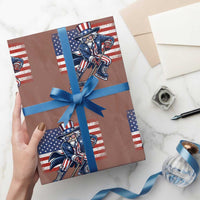 Uncle Sam Hockey Player 4th of July American Flag Wrapping Paper Roll