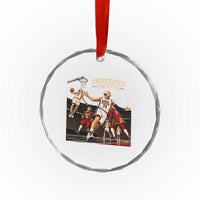 Undefeated Since 1776 George Washington Basketball Crystal Glass Ornament Funny USA Dream Team Founding Fathers Slam Dunk Patriotic Sports