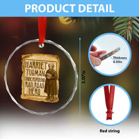 Underground Railroad Hero Harriet Tubman Crystal Glass Ornament Feminist History Gift