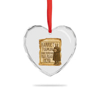 Underground Railroad Hero Harriet Tubman Heart Crystal Glass Ornament Feminist History Gift